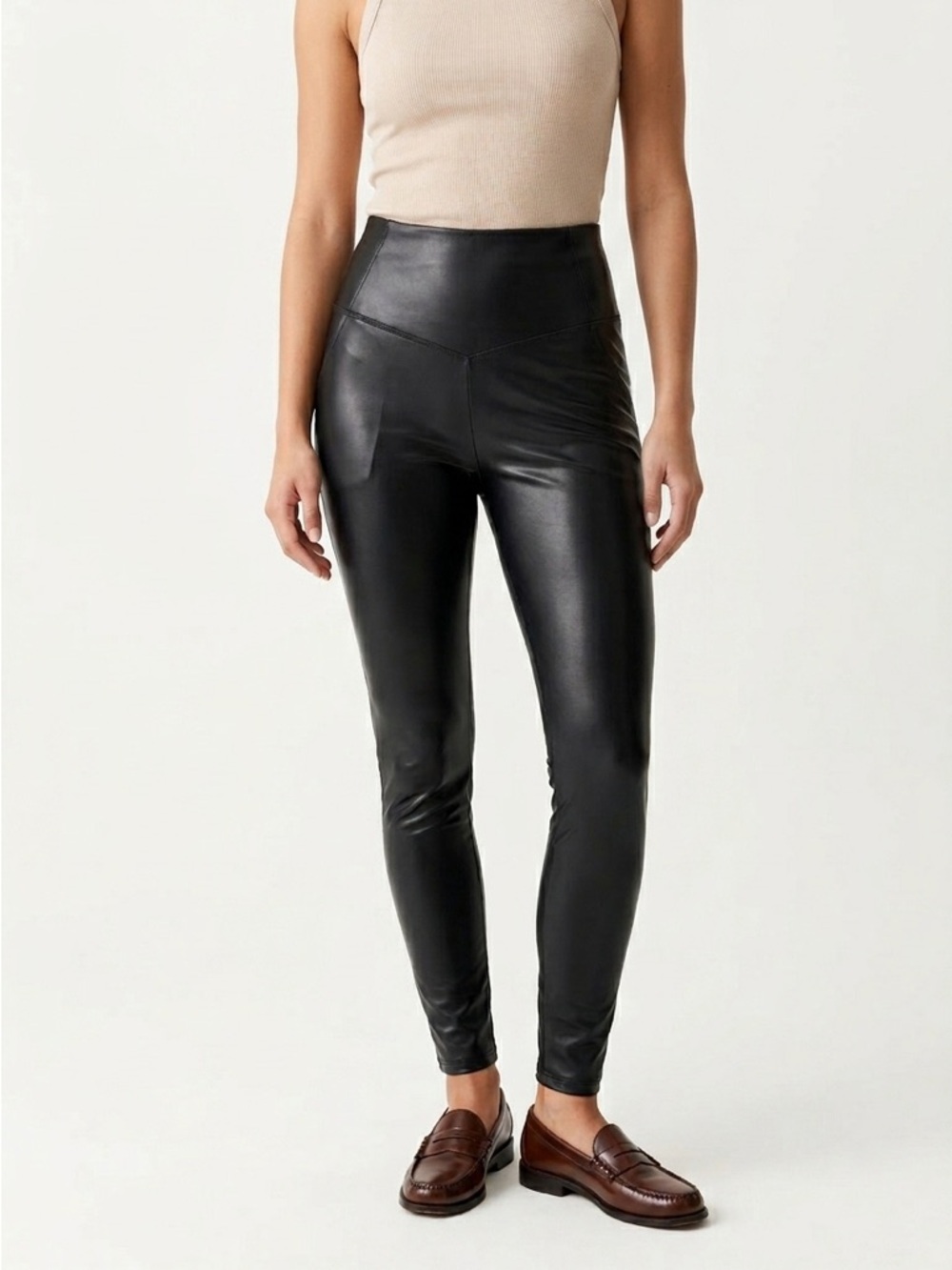 Aritzia Wilfred Free Daria Pant High Waisted Vegan Leather Leggings Black M